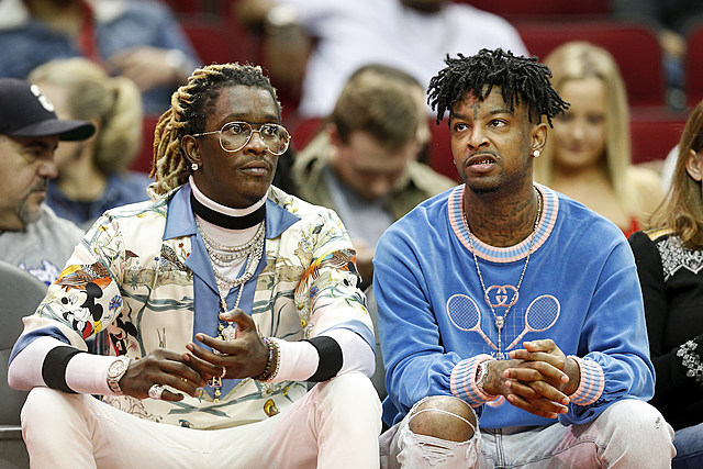 Young Thug Grabs 21 Savage's Phone After 21 Calls Him a 'Birthday Girl' – Watch
