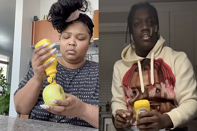 Lizzo Responds to Lil Yachty Not Approving Mustard on Oreos by Eating Mustard on an Apple – Watch