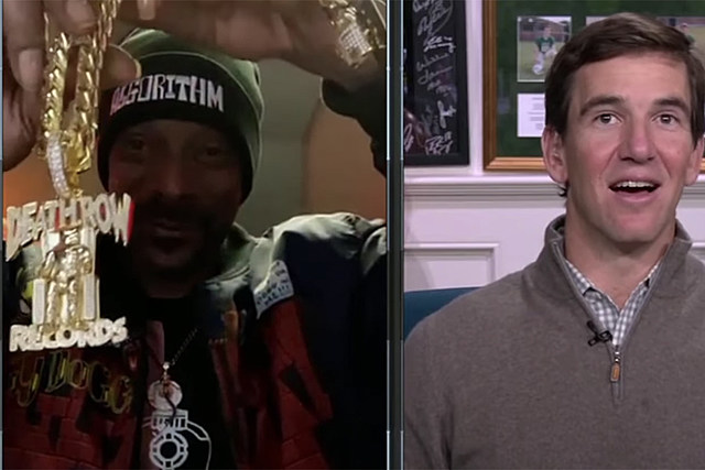Snoop Dogg Gifts Former NFL Champion Eli Manning Death Row Chain for Eli's Birthday