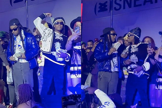 Takeoff Shows Rich The Kid How to Throw Money After Rich Was Throwing It at the Crowd Like a Baseball – Watch