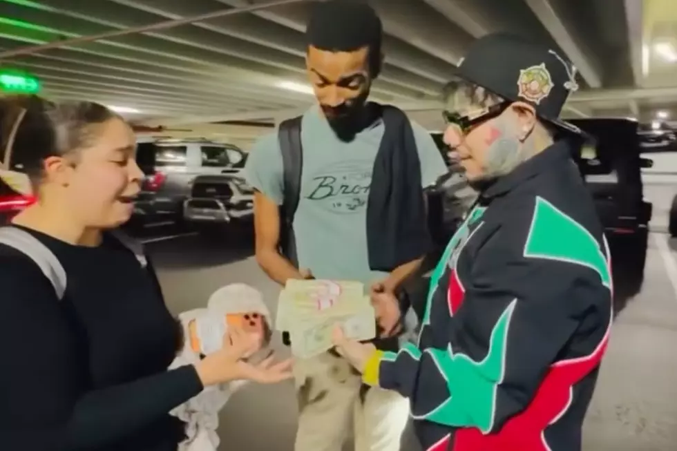 6ix9ine Gives $25,000 to Two Deserving Families